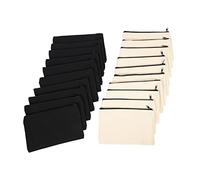 iFutniew 20 astucci in tela con cerniera per matite e matite, per fai da te, per viaggi, fai da te, scuola, Beige e nero.