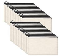 iFutniew 24 astucci in tela per penne e matite, per fatture, trucchi, cosmetici, multiuso, Beige
