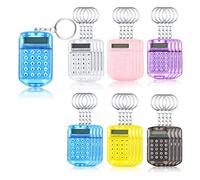 iFutniew 24 pz Mini Calcolatrice Portachiavi per Bambini Mini Clear Flip Calcolatrice Portatile 8 Cifre Calcolatrice Elettronica