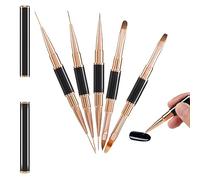 iFutniew 5Pcs Doppia Testa Nail Art UV Gel Estensione Pennelli Strumenti di Pittura Francese Disegno Liner Pen Manicure Parti Accessorio