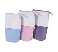 iFutniew Astuccio telescopico in tela, 3 pezzi, con cerniera A, Rosa, blu, viola