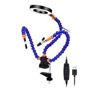 iFutniew Base a morsetto da tavolo per aiutare le mani a saldare strumento di terza mano con lente d'ingrandimento illuminata a LED 3X Supporto per scheda PCB