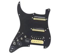 iFutniew Battipenna nero a 3 strati per mancini per chitarra elettrica Humbucker Pick-up piccolo a due binari singolo per chitarra elettrica con ritaglio con cablaggio singolo caricato Swith