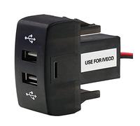 iFutniew Caricabatteria doppio USB per auto, 5 V, 2,1 A, presa di alimentazione USB, accessori per auto per camion Stralis Hi-Way Eurocargo
