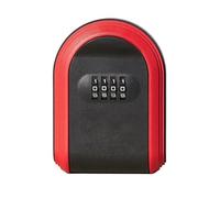 iFutniew Cassetta di sicurezza per chiavi, resistente alle intemperie, con combinazione a 4 cifre, per esterni, con serratura a parete, facile da installare, nero e rosso
