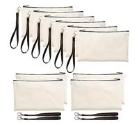 iFutniew Confezione da 10 sacchetti per cosmetici a sublimazione con cinturino per fai da te, con cerniera, colore bianco, 20 x 13 cm, bianco