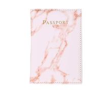 iFutniew Custodia per passaporto da donna e uomo, in poliuretano, con effetto marmo, per documenti e carte di credito, piccolo portafoglio, colore: nero, Rosso