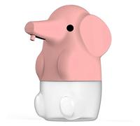 iFutniew Dispenser automatico di sapone, dispenser di sapone schiumoso per bambini, ricaricabile, senza contatto, a forma di animale carino, colore rosa