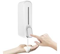 iFutniew Dispenser di sapone da parete, 350 ml, dispenser per shampoo liquido per , gel doccia, per bagno, cucina, ufficio, bianco