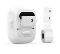 iFutniew Etichettatrice con nastro Stampante per etichette con codice a barre - Mini etichettatrice termica Bluetooth portatile, bianca