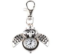 iFutniew Gufo Orologio w/Keychain Clip Pocket Watch, Argento