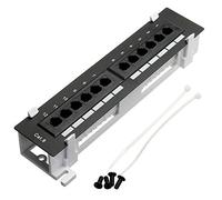 iFutniew Kit di strumenti di rete a 12 porte CAT6 Patch Panel RJ45 Networking rack per montaggio a parete con staffa di montaggio a parete