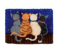 iFutniew Kit di tappeti con gancio a scatto all'uncinetto tappeto tappeto gatti filato tela prestampata cuscino tappetino uncinetto arazzo divano decorazione