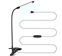 iFutniew Lampada da tavolo con clip a LED da 8 W, con 3 modalità, cavo da 2 m, dimmerabile, 10 livelli