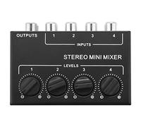 iFutniew Mini Mixer Passivo Stereo 4 Canali Mixer Piccolo Mixer Stereo Dispenser Stereo per Live e Studio