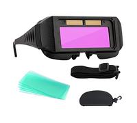 iFutniew Occhiali da saldatura ad energia solare auto oscuramento maschera per saldatura occhiali da saldatore con fascia elastica e custodia
