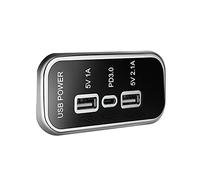 iFutniew PD Dual USB caricabatteria da auto presa 12 V/24 V 2.1 A USB di ricarica splitter adattatore di alimentazione per moto ATV barca auto camper