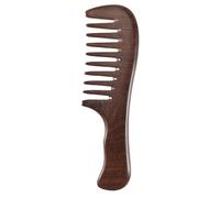 iFutniew Pettine a denti larghi in legno di sandalo per capelli ricci portatile a denti grossolani pettine in legno strumento di massaggio per capelli grossolani