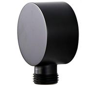 iFutniew Raccordo a Gomito per Tubo Doccia, in Ottone, Rotondo, per Montaggio a Parete, Attacco G1/2", Colore Nero