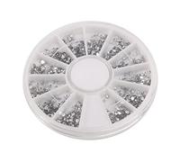 iFutniew Scatole carosello strass argento Manicure unghie cristallo ruota 1,5 MM