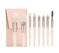 iFutniew Set di 8 mini pennelli da trucco con manico in legno, portatili, ombretto, fondotinta, correttore, fard, pennelli da trucco, rosa chiaro