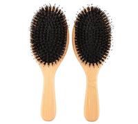 iFutniew Spazzola per capelli con setole di cinghiale, pettine kaki con perni in nylon, spazzola districante in bambù, districante, per aggiungere lucentezza quotidiana