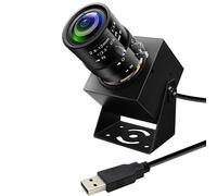IFWATER Telecamera USB da 5 megapixel CS Mount Focus manuale Webcam con teleobiettivo ottico 4X da 2,8-12 mm 1944P 30fps Sensore di colore Fotocamera industriale Driver gratuito Plug and Play per