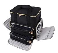 igadgitz Home U7302 Grande Borsa Porta Smalti con Cassetti, Portautensili e Cinghia da Viaggio, Resistente All'acqua - Nero