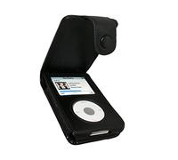 igadgitz U0131 Vera Pelle Custodia Cover Compatibile con Apple iPod Classic 6th Generation (Modello con profondità di 10,5 mm) - Nero
