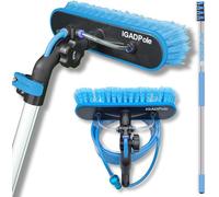 IGADPole Kit asta telescopica 5m (17ft) con spazzola per lavaggio ad acqua e tubo, palo telescopico a 4 sezioni, estensibile da 1,2m a 5m