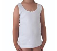 IGAM Confezione da 2 Canottiera Bambina Girocollo Spalla Larga in Cotone Felpato - Linea BIMBISSIMI Colore Bianco. Capo Realizzato in mordiba Felpa tg 6
