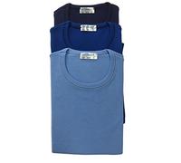 IGAM Confezione da 3 Canottiera Bambino Girocollo Mezza Manica in Cotone Felpato - Linea BIMBISSIMI Colori Assortiti Cielo-Bluette-Blu TG 3