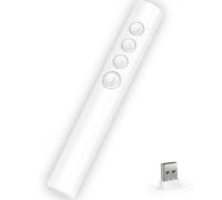 Igbrirant Clicker wireless per presentazioni PowerSlideshow, ufficio/aula PPT Presenter remoto Presenter Slide Advancer con ricevitore USB per computer/MacBook laptop/PC bianco luce rossa