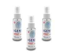 Igenizzante Mani e Superfici 3x50ml - Alcool 70%, Glicerina e Aloe Vera, Formula Potenziata - Spray Antibatterico, Virucida, Pratico e Sicuro