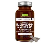 Igennus Multivitaminico Donna con Metilfolato, Metilcobalamina B12 e Ferro, Formula a Rilascio Prolungato e Alto Assorbimento con Vitamine B Metilate, 60 Compresse Vegane, Ingredienti Puliti e Puri