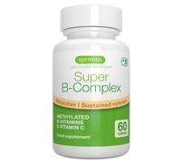 Igennus Super B - Vitamina B Complex Metilato ad Alto Dosaggio, Spettro Completo Vitamine B con Metilfolato, B12 Meticobalamina e Vitamina C, 60 Compresse Vegane, Ingredienti Puri e Puliti