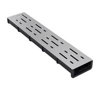 IGGLL Canale di drenaggio, Canale di drenaggio, Kit di drenaggio a Trincea in Acciaio Inossidabile for Patio Esterno, vialetto, Bagno e Cucina - Canale di drenaggio Poco Profondo, 50x5x4 cm