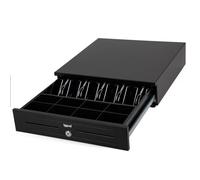 iggua - Cassetto portamonete IRON-HD - Registratore manuale o automatico per 5 banconote+8 pezzi - interno ed esterno in acciaio - professionale - nero (41,5 x 41 x 10)