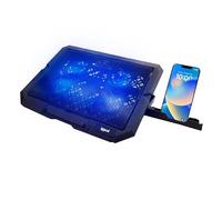 ioggual - frigorifero portatile fino a 17". - 6 ventole, 7 posizioni di inclinazione e 2 porte USB. Supporto per cellulare incluso - Ventola computer silenziosa - Antiscivolo