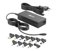 iggual Caricatore universale 90 W per computer portatile - 11 connettori DC +1 connettore USB-C intercambiabili, selezione automatica di tensione, compatibile con HP, DELL, Lenovo, ASUS, Acer, ecc