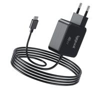 iggual Caricatore USB-C PD 45 W per laptop, smartphone e tablet, ricarica rapida Power Delivery, cavo USB-C integrato da 1,8 m, compatibile con Apple, Android, protezione OCP/OVP/SCP/OTP, nero
