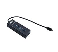 iggual Hub USB-C con 4 porte USB 3.0, adattatore USB C con 4 porte, indicatore LED blu e protezione fusibile, adattatore tipo C compatibile con Macbook Pro/Air, iPhone e Galaxy, cavo da 30 cm