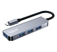 iggual Hub USB-C con 4 porte USB 3.0, adattatore USB C con 4 porte, indicatore LED blu e protezione fusibile, adattatore tipo C compatibile con Macbook Pro/Air, iPhone e Galaxy, cavo da 30 cm