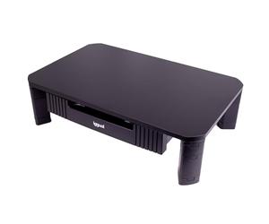 iggual - Sollevatore monitor con cassetto, supporto portatile e regolabile per scrivania, 2 altezze (10-13 cm), superficie 48 x 30 cm, antiscivolo, fino a 20 kg