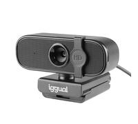 iggual - Webcam Full HD 1080p con Microfono Integrato, Fotocamera Web USB per PC con Copriobiettivo e Base Flessibile Compatibile con Treppiede, Ideale per Videocall e Streaming