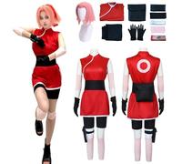 IGHSNZUH Anime Haruno Sakura Costume Cosplay for Donna Personaggio Accappatoio Kimono Uniforme for Adulti Set Vestire Abiti Mantello for Ragazze Halloween Carnevale Festa Roba(S)