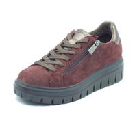 IGI&Co 2148911 Scam Super bordò Scuro Sneakers con Zeppa per Donna in camoscio con Lampo e Lacci