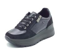 Igi&Co 2175300 Scam Nero Sneakers per Donna in pelle nera con lacci e lampo