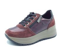 IGI&Co 2175311 Scam bordò Scuro Sneakers con Zeppa per Donna in camoscio con Lampo e Lacci