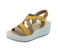 IGI&Co 5668533 Nabuk Liscio Giallo Beige Sandali per Donna con Zeppa Alta con fibietta (Taglia 39)
